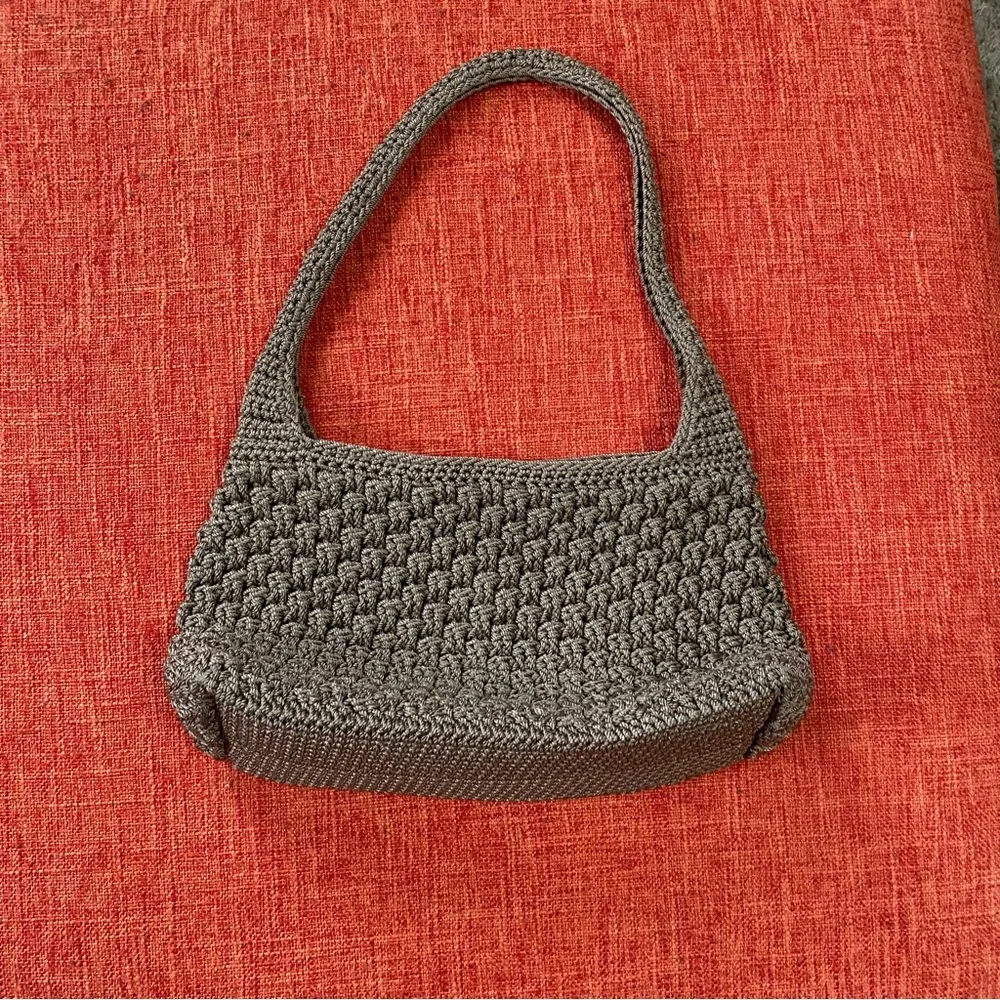 VTG The Sak Brown Crochet Hobo Bag Purse